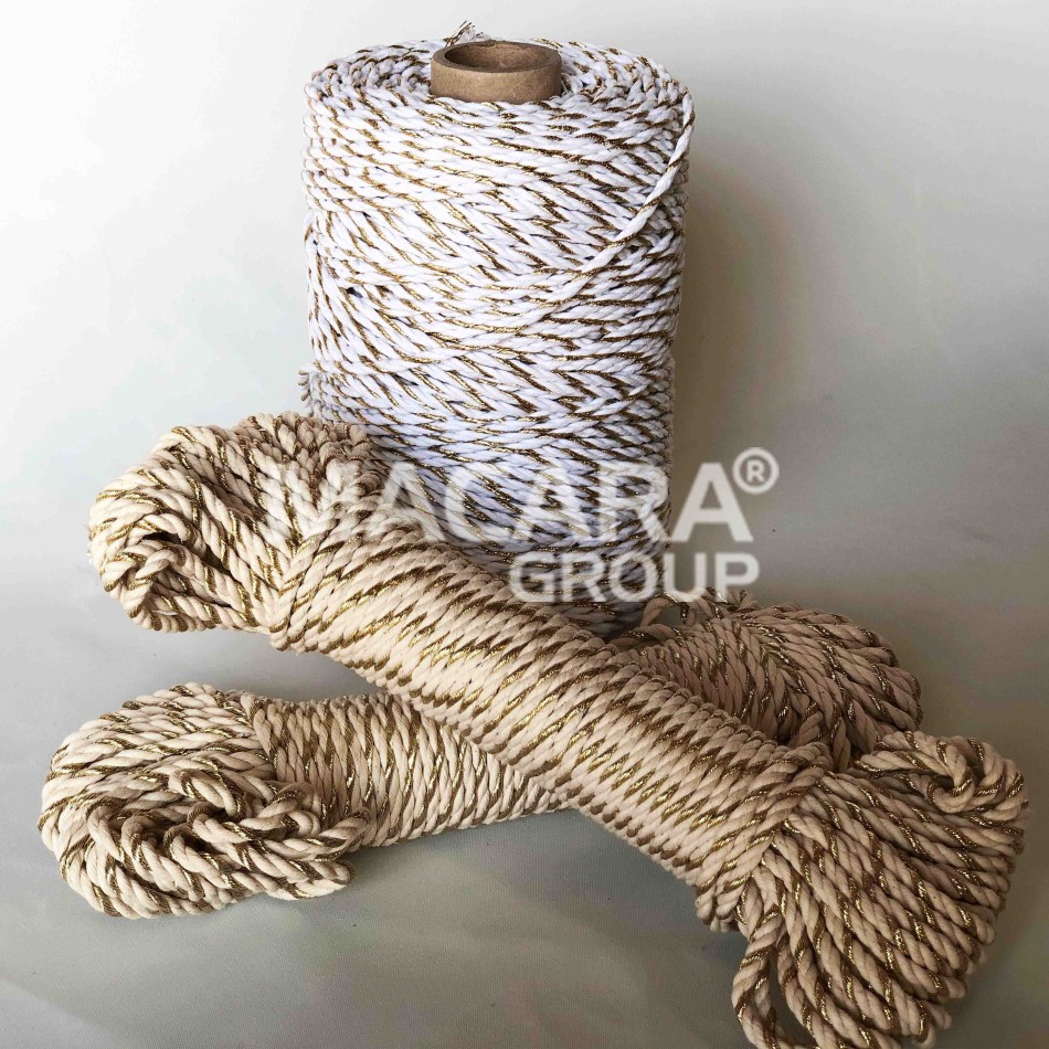 Cotton / Metallic Mixed Rope 4 mm